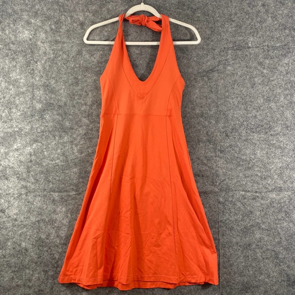 Patagonia Halter Dress Small Orange Nylon Morning Glory A-Line - Picture 2 of 11